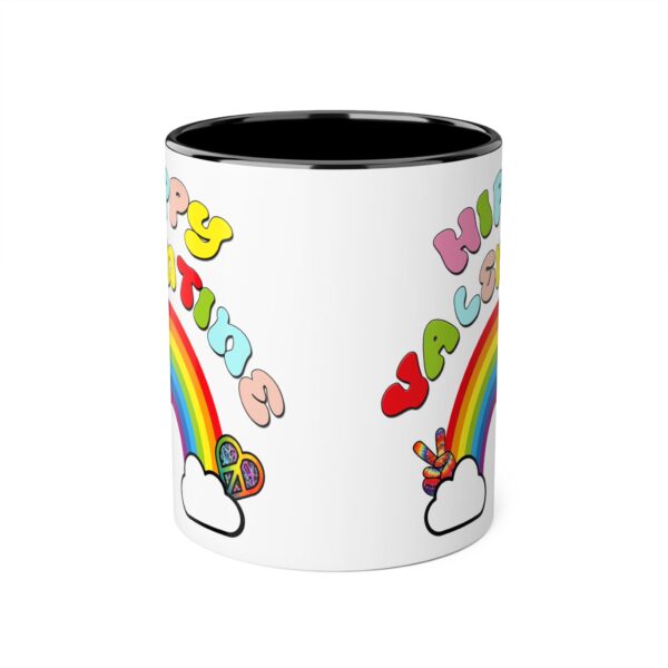 'Hippy Valentine' Retro Accent Mug, 11oz - Image 5