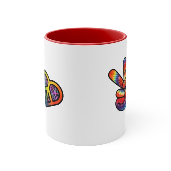 Retro Peace and Love Valentine Accent Mugs, 11 oz - Image 6