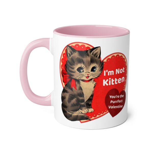 'I'm Not Kitten You're The Puurfect Valentine' Retro Accent Mug, 11oz