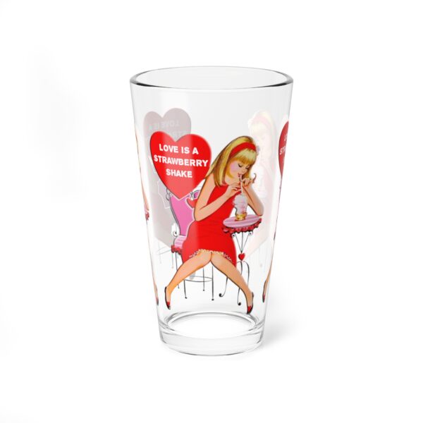 Love is a Strawberry Shake Valentine Mixing Glass, 16oz