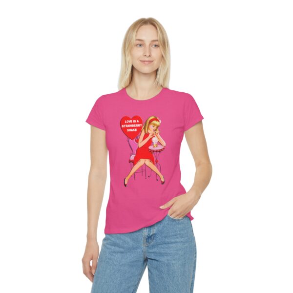 'Love Is A Strawberry Shake' women's iconic, Retro Valentine T-Shirt - Image 2