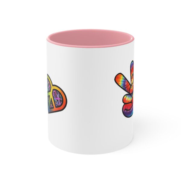 Retro Peace and Love Valentine Accent Mugs, 11 oz - Image 2