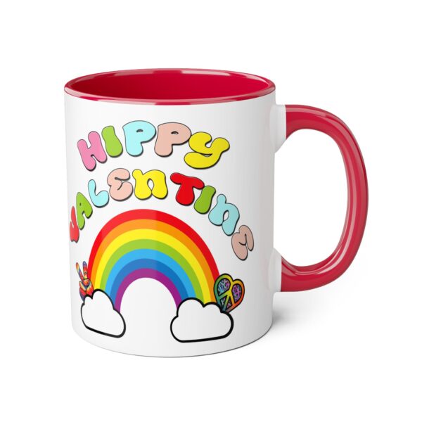 'Hippy Valentine' Retro Accent Mug, 11oz - Image 20