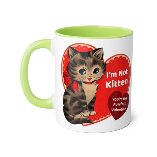 'I'm Not Kitten You're The Puurfect Valentine' Retro Accent Mug, 11oz - Image 14