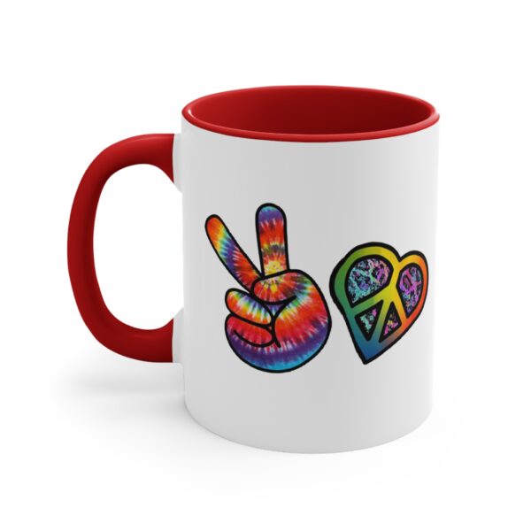 Retro Peace and Love Valentine Accent Mugs, 11 oz - Image 7