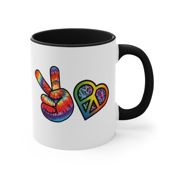 Retro Peace and Love Valentine Accent Mugs, 11 oz - Image 11