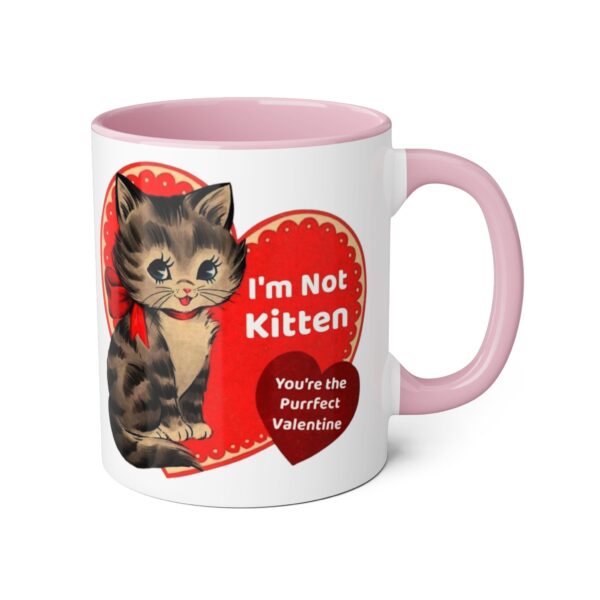 'I'm Not Kitten You're The Puurfect Valentine' Retro Accent Mug, 11oz - Image 4