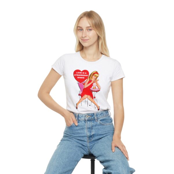 'Love Is A Strawberry Shake' women's iconic, Retro Valentine T-Shirt - Image 6