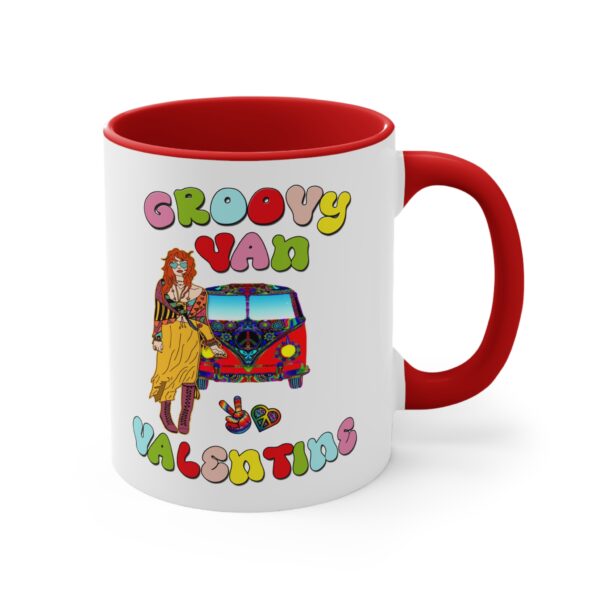 Retro Groovy Van Valentine Accent Mugs, 11 oz