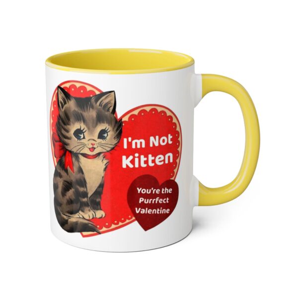 'I'm Not Kitten You're The Puurfect Valentine' Retro Accent Mug, 11oz - Image 24