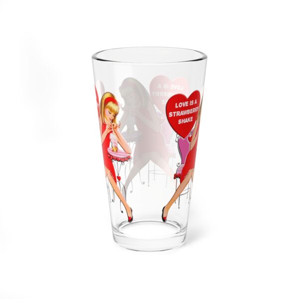 Love is a Strawberry Shake Valentine Mixing Glass, 16oz - Image 3